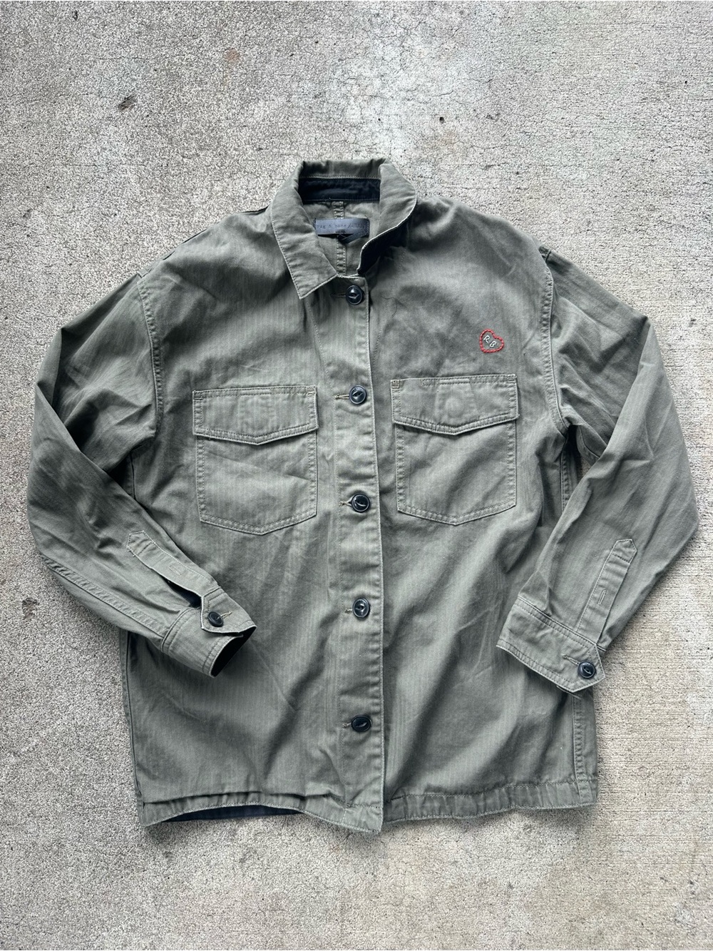 Rag & Bone Irving Cotton Button Down Shirt Jacket